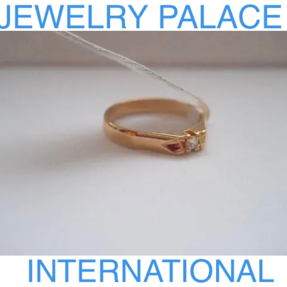 🆕14K Gold Filled Unisex White Crystal Kids Ring - Picture 3 of 3